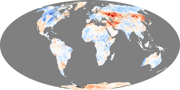 Global Map Land Surface Temperature Anomaly Image 99