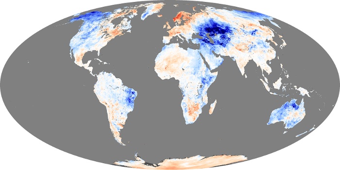 Global Map Land Surface Temperature Anomaly Image 142