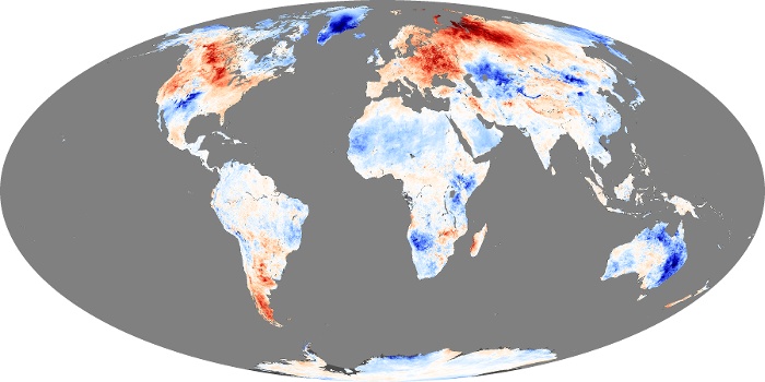 Global Map Land Surface Temperature Anomaly Image 143