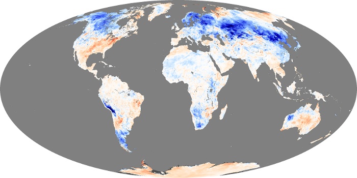 Global Map Land Surface Temperature Anomaly Image 155