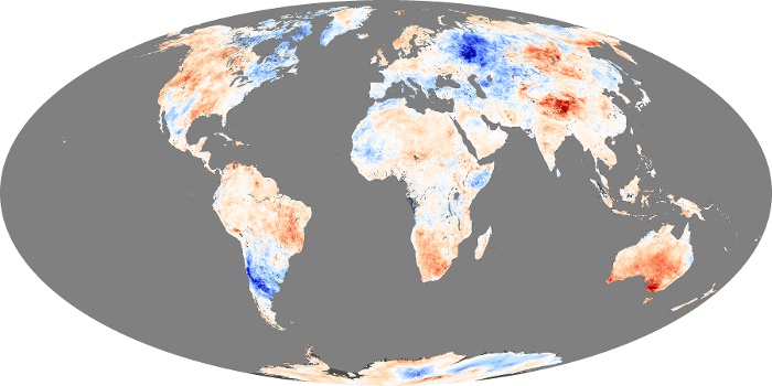 Global Map Land Surface Temperature Anomaly Image 189
