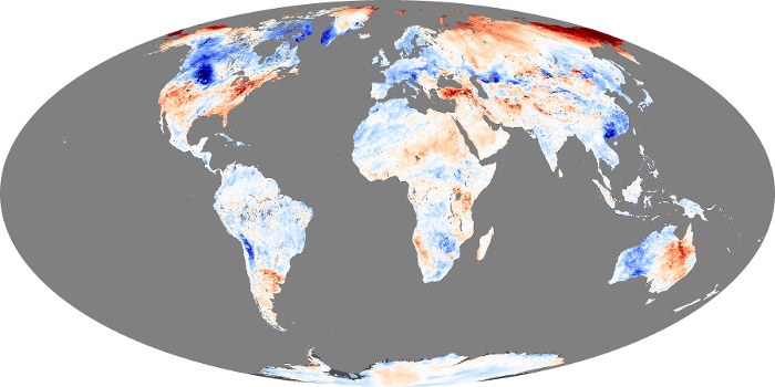 Global Map Land Surface Temperature Anomaly Image 217