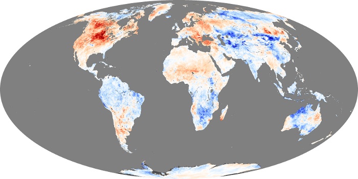 Global Map Land Surface Temperature Anomaly Image 251