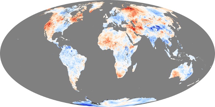 Global Map Land Surface Temperature Anomaly Image 255