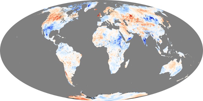 Global Map Land Surface Temperature Anomaly Image 258