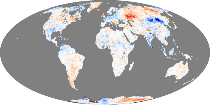 Global Map Land Surface Temperature Anomaly Image 259