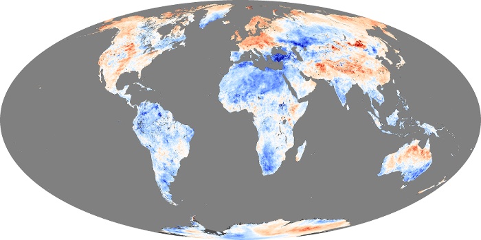 Global Map Land Surface Temperature Anomaly Image 266