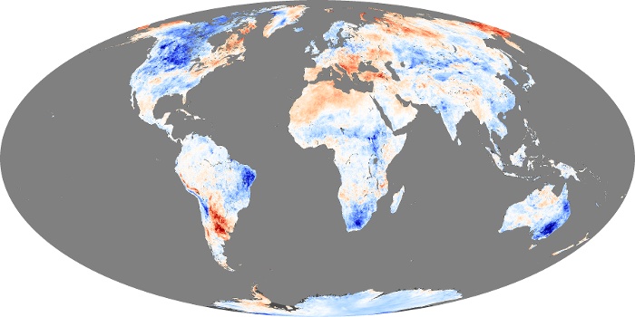Global Map Land Surface Temperature Anomaly Image 275