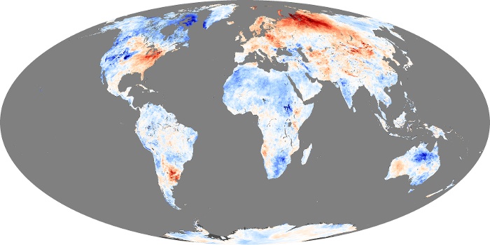 Global Map Land Surface Temperature Anomaly Image 277