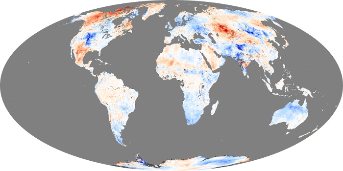 Global Map Land Surface Temperature Anomaly Image 282