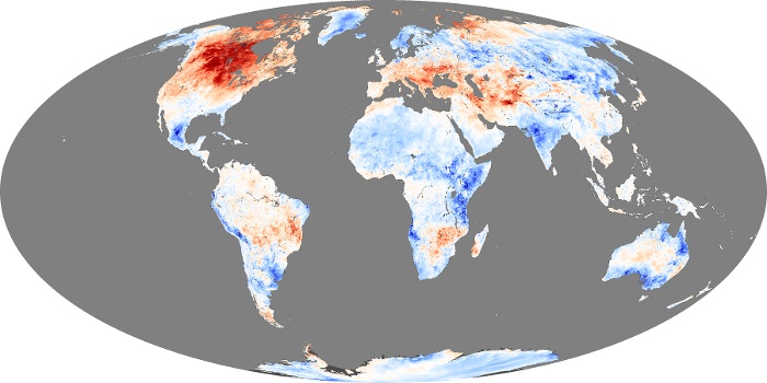 Global Map Land Surface Temperature Anomaly Image 287