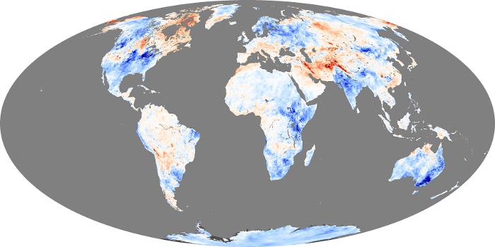 Global Map Land Surface Temperature Anomaly Image 288
