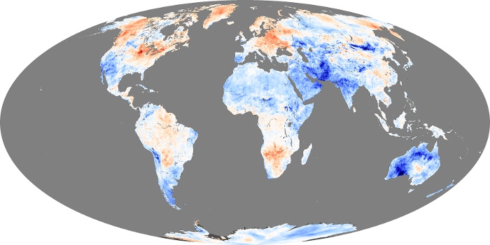Global Map Land Surface Temperature Anomaly Image 290