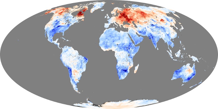 Global Map Land Surface Temperature Anomaly Image 300