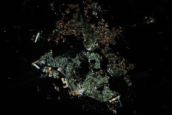 Singapore and Malaysia at Night