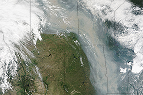 Canadian Wildfires Produce River of Smoke