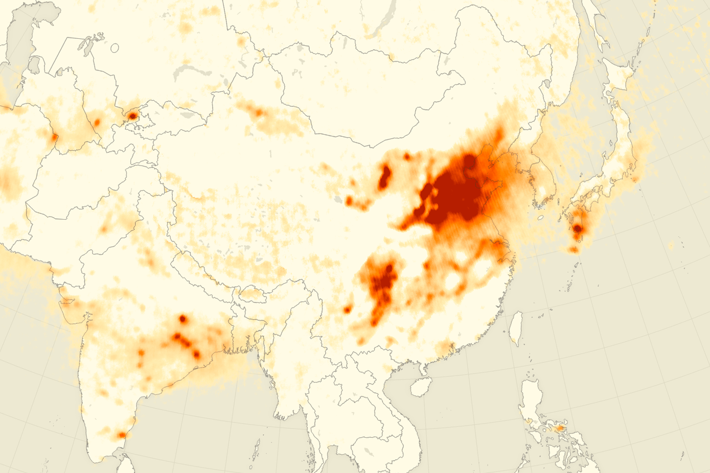 Sulfur Dioxide Down over China; Up over India - related image preview